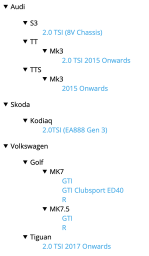 Intercooler Forge Motorsport pour VW Golf Mk7, Audi TT MK3 et Audi S3 8V - (Noir)