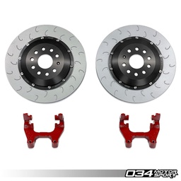 [034-301-2004-R] 2-PIECE FLOATING REAR BRAKE ROTOR 350MM UPGRADE FOR MQB VW & AUDI - RED
