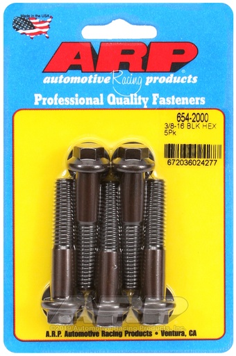 3/8-16 x 2.000 hex 7/16 wrenching black oxide bolts