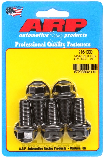 1/2-20 x 1.000 hex black oxide bolts