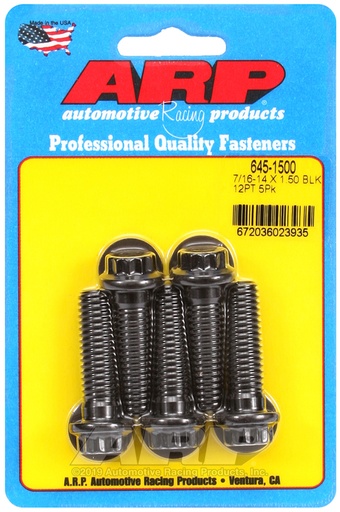 7/16-14 X 1.500 12pt 1/2 wrenching black oxide bolts