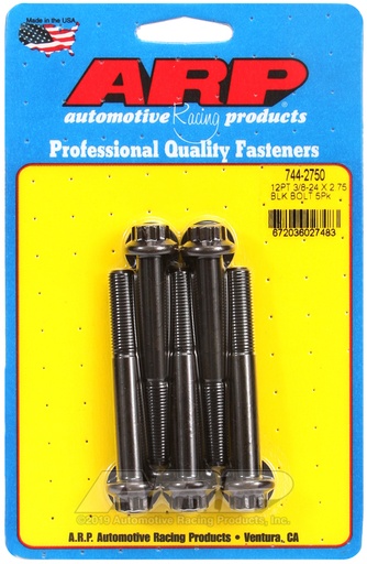3/8-24 x 2.750 12pt 7/16 wrenching black oxide bolts