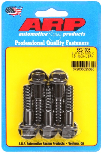 M10 x 1.50 x 40 hex black oxide bolts