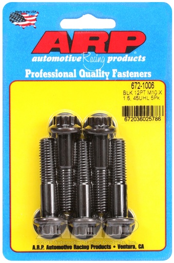 M10 x 1.50 x 45 12pt black oxide bolts