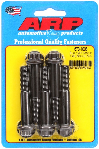 M10 x 1.25 x 60  12pt black oxide bolts