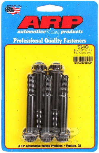 M10 x 1.50 x 70 12pt black oxide bolts