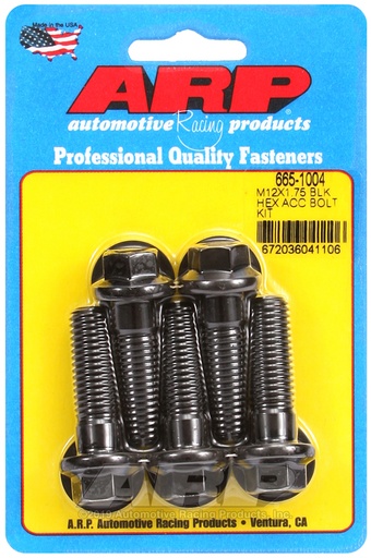 M12 x 1.75 x 40 hex black oxide bolts