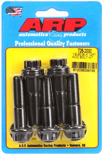 1/2-20 x 2.000 12pt black oxide bolts