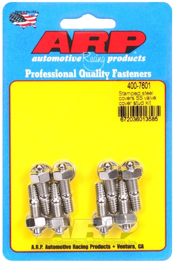 Stamped steel covers SS valve cover stud kit