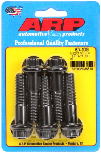 M12 x 1.50 x 50 12pt black oxide bolts