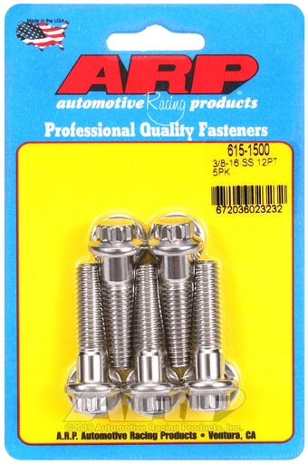 3/8-16 x 1.500 12pt 7/16 wrenching SS bolts