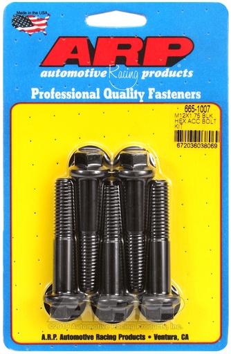 M12 x 1.75 x 60 hex black oxide bolts