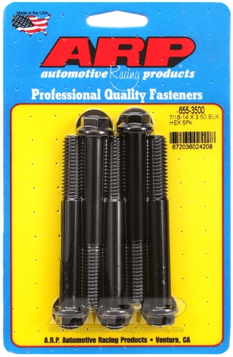 7/16-14 X 3.500 hex 1/2 wrenching black oxide bolts