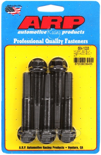 M12 x 1.50 x 70 hex black oxide bolts