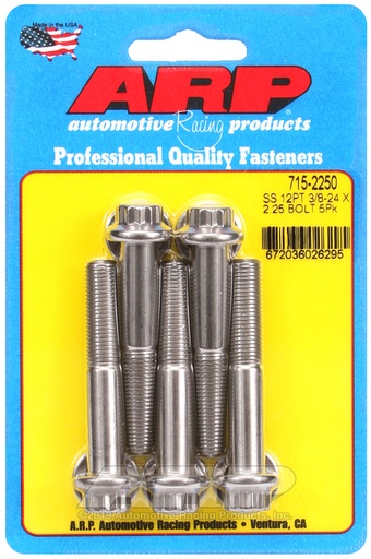 3/8-24 x 2.250 12pt 7/16 wrenching SS bolts