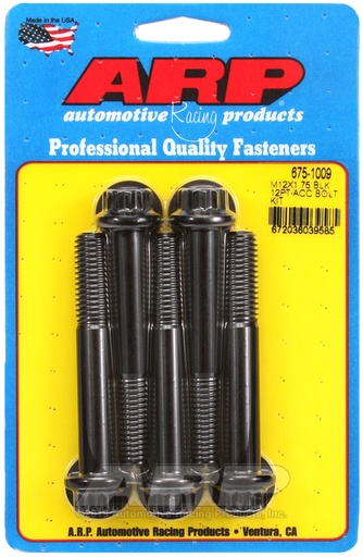 M12 x 1.75 x 80 12pt black oxide bolts