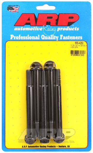 7/16-14 X 4.250 hex 1/2 wrenching black oxide bolts