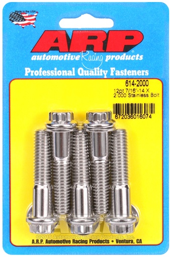 7/16-14 X 2.000 12pt 1/2 wrenching SS bolts