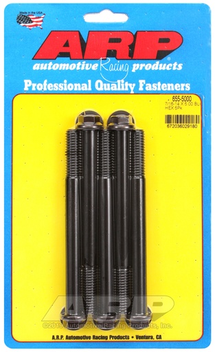 7/16-14 X 5.000 hex 1/2 wrenching black oxide bolts